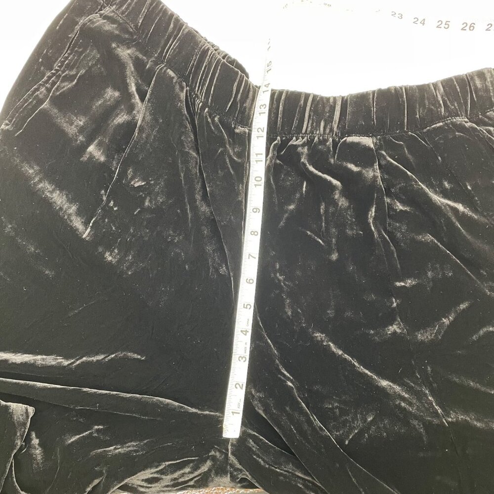 NWT Eileen Fisher Black Velvet Tapered Ankle Pants Womens Plus Size 2X Silk - Picture 7 of 9